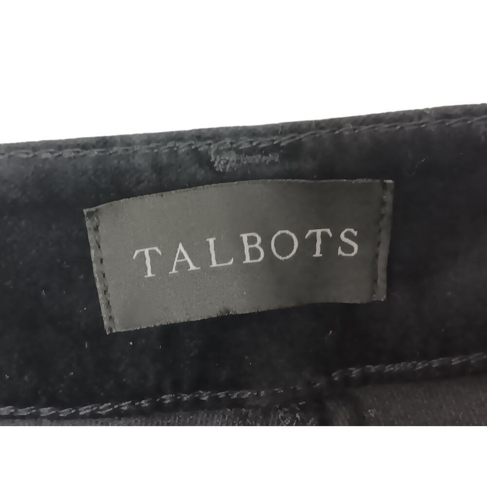 New Talbots Velveteen Straight Leg Pants Black Women’s Size 12 High Waist - Picture 13 of 16